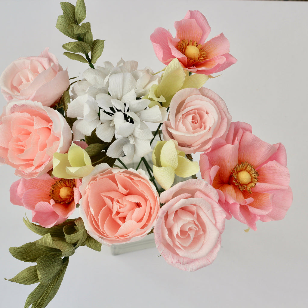 Pink and White Paper Bouquet – Paper Posies LDN